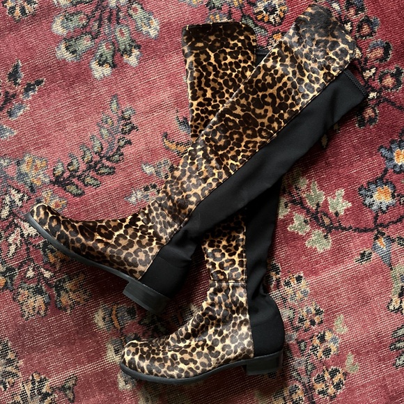 Stuart Weitzman 5050 OTK Pony Hair Animal Boot 8.5 - Picture 1 of 6